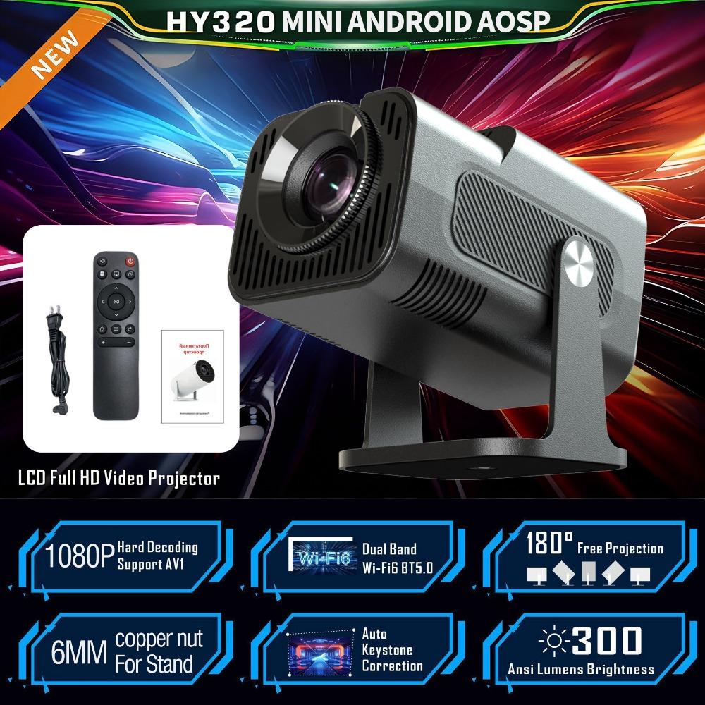 Mini Android High-Brightness Smart Portable Projector with Gimbal Home/Bedroom Use