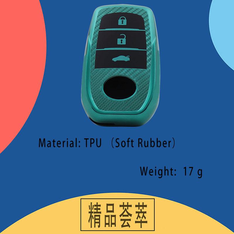 TPU Carbon Fiber Car Remote Key Cover Case Shell Key Fob for Hilux Fortuner Land Cruiser Camry Coralla Crown RAV4 Highland Protector Holder