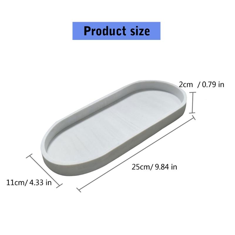 Modern Elliptical Vanity Tray Cosmetic Organizers Silicone Holder For Bathroom Accessories And Small Items