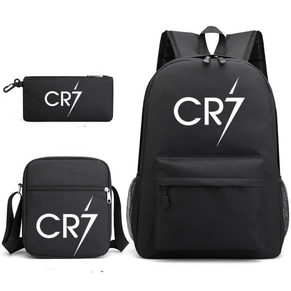 

CR7C Luo Backpack Sports Peripheral Printed Backpack Children s Student School Bag Shoulder Bag Pencil Bag Three-piece Set Backpack