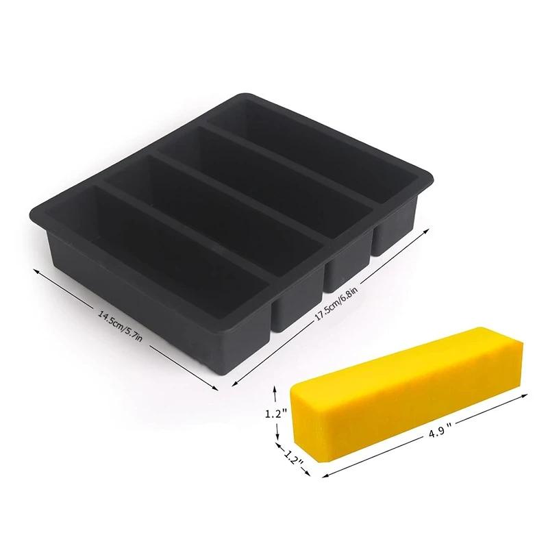 1PCS Giant Storage For Food Meal Sauce With Lid Silicone Freezer Trays Extra Large Soup Ice 4 Cubes Tray Food Freezing Molds