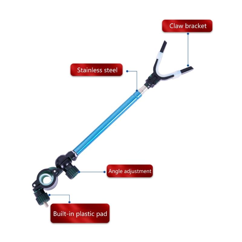 Extendable Fishing Rod Support Rod Bracket Telescopic Fishing Rod Holder Stand Adjustable Length For Night Angling