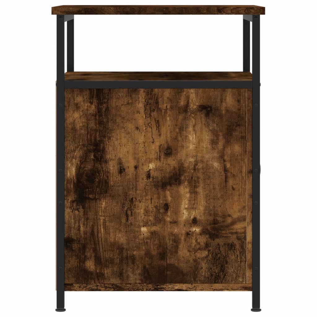 Nightstand Smoked Oak Finish 40 x 42 x 60 cm Engineered Wood