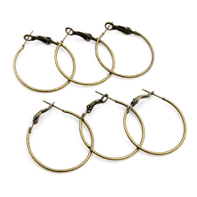 20pcs/Lot 15mm 20mm 25mm 30mm 5colors Plated Circle Round Hoop Round Big Circle Hoop Earrings DIY Women Jewelry Making