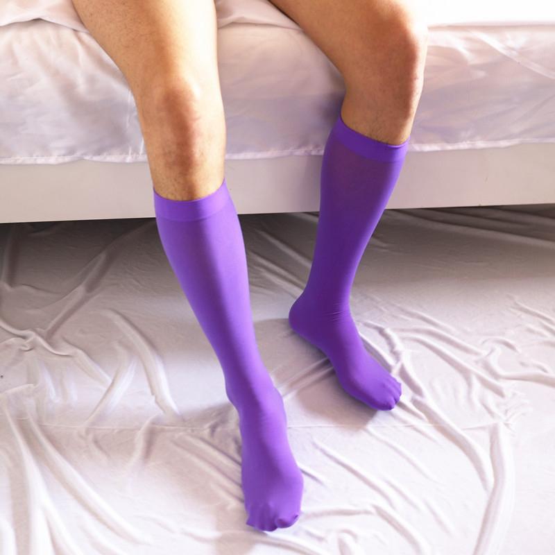 Seidensock dünne Herrensocken Herren Sommer Ultra Hochelastisch Glatt Überknie Business Nylonsocken Geschenke Herren Lange Socken Herren Nahtlos