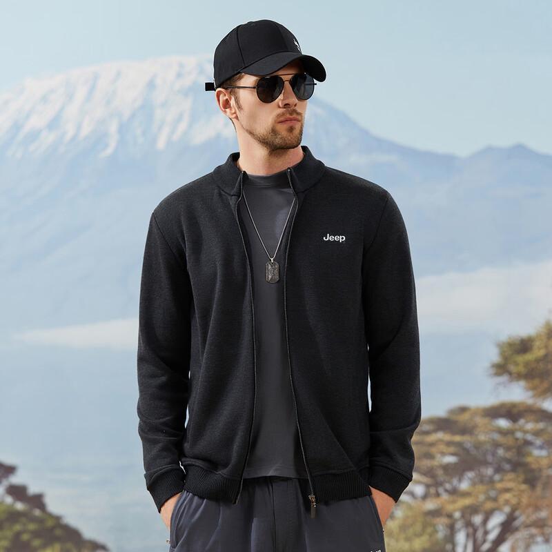 Men s JEEP Wool Blend Zipper Cardigan Sweater