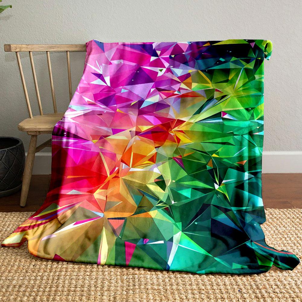Geometric pattern with vibrant, colorful, faceted gradient triangles. for all seasons blanket lunch break throw gift