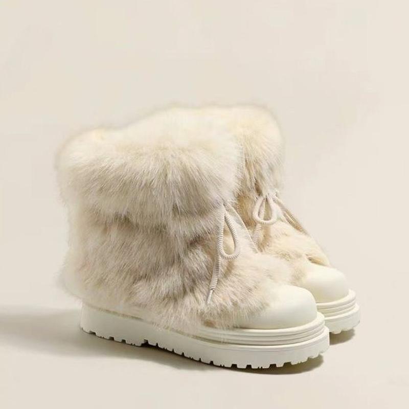 Women Snow Boots Ankle Fur Winter Anti Slip Snow Boot Women's Winter Thick Bottom Short Shoes