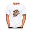 Nový módní trend Pánské tričko 3D potisk kočky Bílé krátký rukáv Denní ležérní Žolík Kulatý výstřih Pulovr