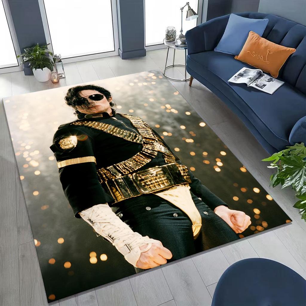 Fashion MJ Michael Jackson King of Pop Art Rug for Bedroom Living Room Sofa Home Doormat Decor, Large Kids Non-slip Floor Mat