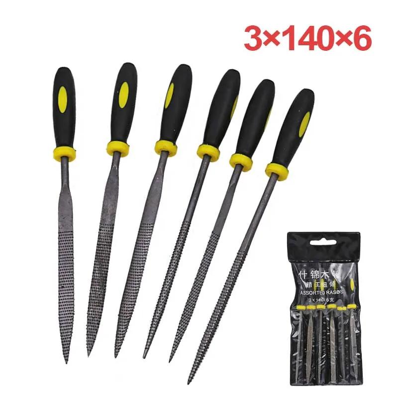 5x180mm 4x160mm 3x140mm Mini Wood Rasp - 6pcs Assorted Files Set Carpentry Filing Tool 140 MM