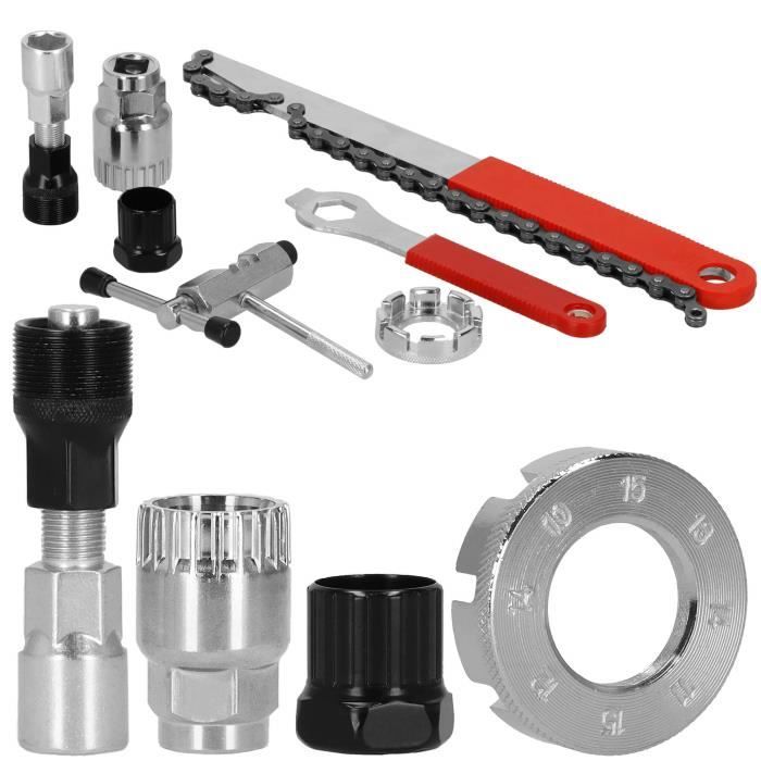 SPRINGOS® Kit D'outils De Vélo Avec Fouet À Chaîne, Outils De Retrait De Pignon De Bicyclette, Dénudeur De Chaîne