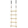 5 Step Climbing Ladder For Children With 2 Carabiners And 2 Tree Straps For Ages 3 8 Years 40 X 3.5 X 180 Cm Natural