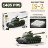 1485 PCS MOC Military IS-2 Heavy Tank Model Building Blocks World War Soviet Army Armored Battle Tank Assembly Bricks Toys Gifts