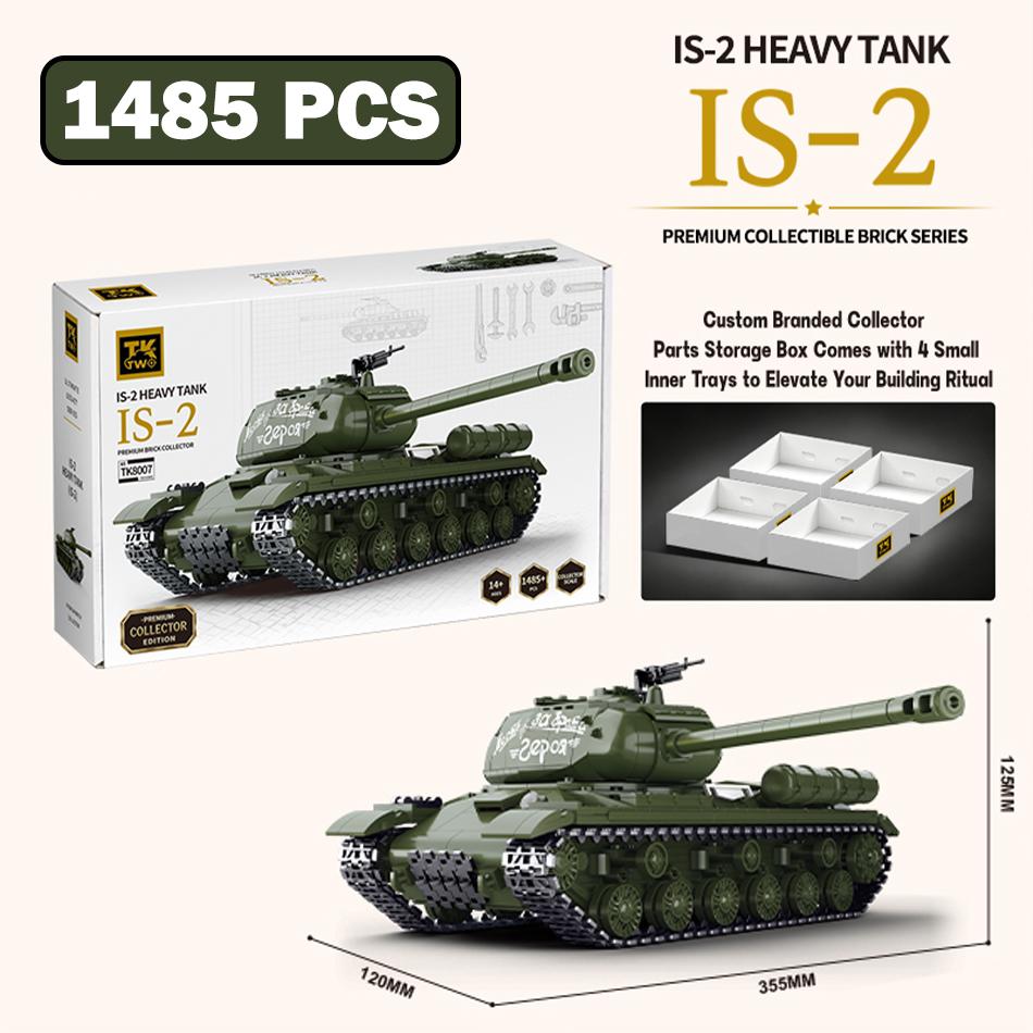 1485 PCS MOC Military IS-2 Heavy Tank Model Building Blocks World War Soviet Army Armored Battle Tank Assembly Bricks Toys Gifts