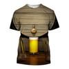 Sommer Herren Interessantes Kreatives Palmenprint T-Shirt Mode 3D Gedruckt Rundhals Kurzarm Locker Übergröße Oberteile Kleidung