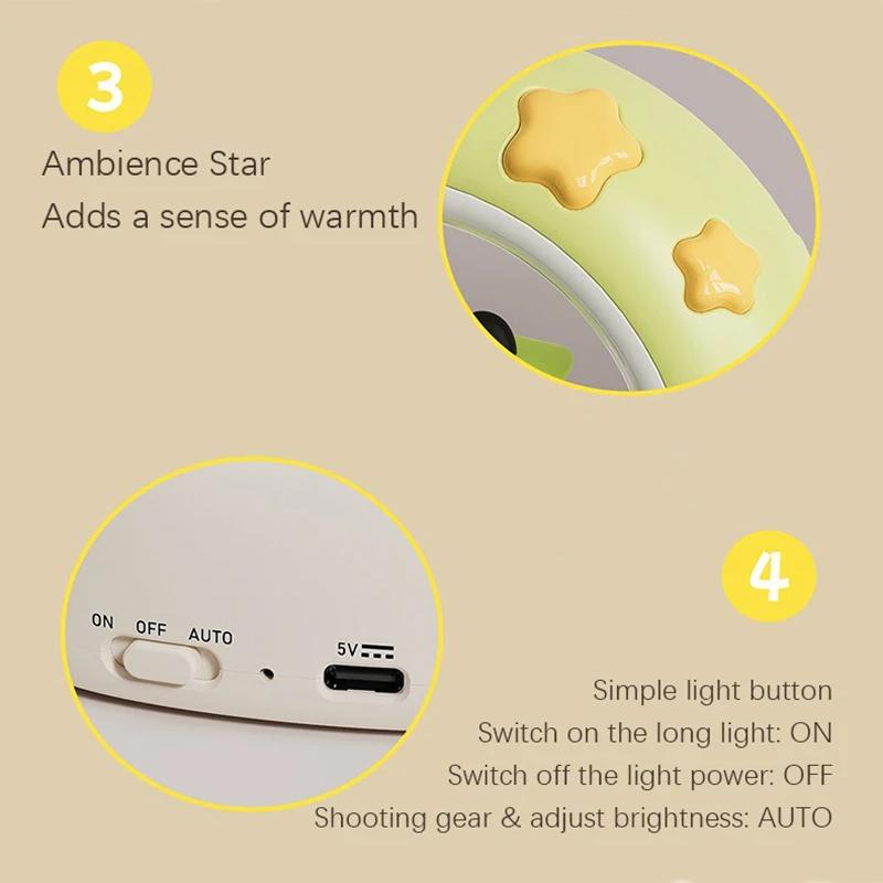 LED Panda Astronaut Bedside Sleeping Night Light USB Charging Children Eye Protection Lamp Lighting