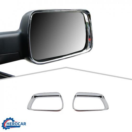 

2xRearview Mirror Rain Eyebrow Guard Cover Frame Trim For Dodge RAM 1500 Chrome