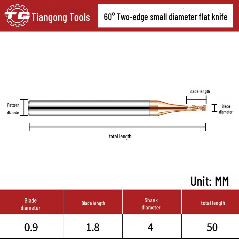 

Фреза Tiangong Tungsten Carbide Micro Diameter Flat End Mill для стали и алюминия, с покрытием 3C, фреза с ЧПУ