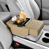 Portable Center Console Armrest Cushion Leather With Cup Holder Tissue Box Car Armrest Pillow Multifunctional Parts & Accessorie