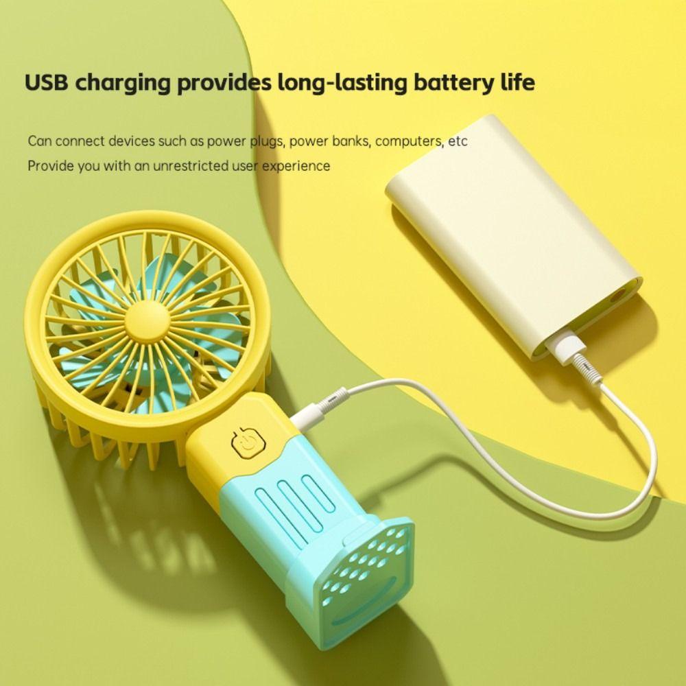 New USB Rechargeable Mini Handheld Fan Strong Wind Low Noise Macarons Fan 3 Speed Adjustable Small Electric Fan Summer Season