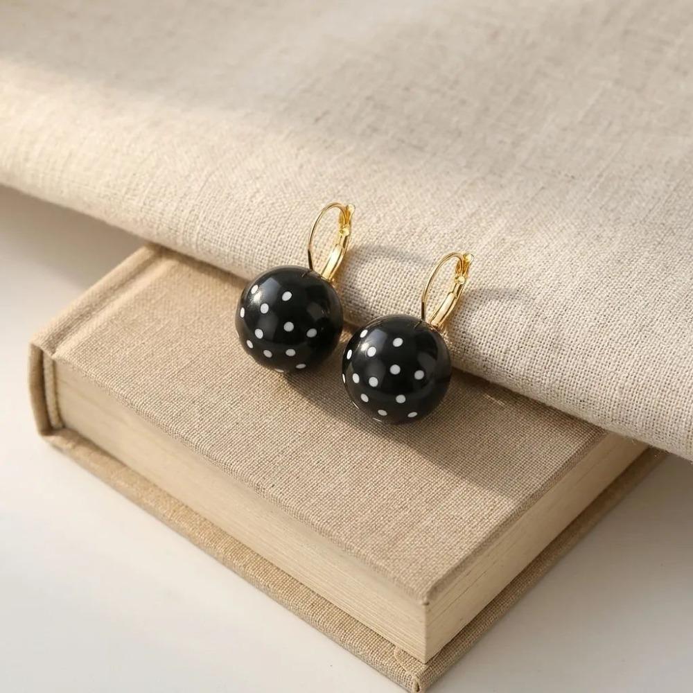 Buckle Closure Round Ball Earrings Ear Clips Dangle Earrings Drop Earrings  Summer Vacation