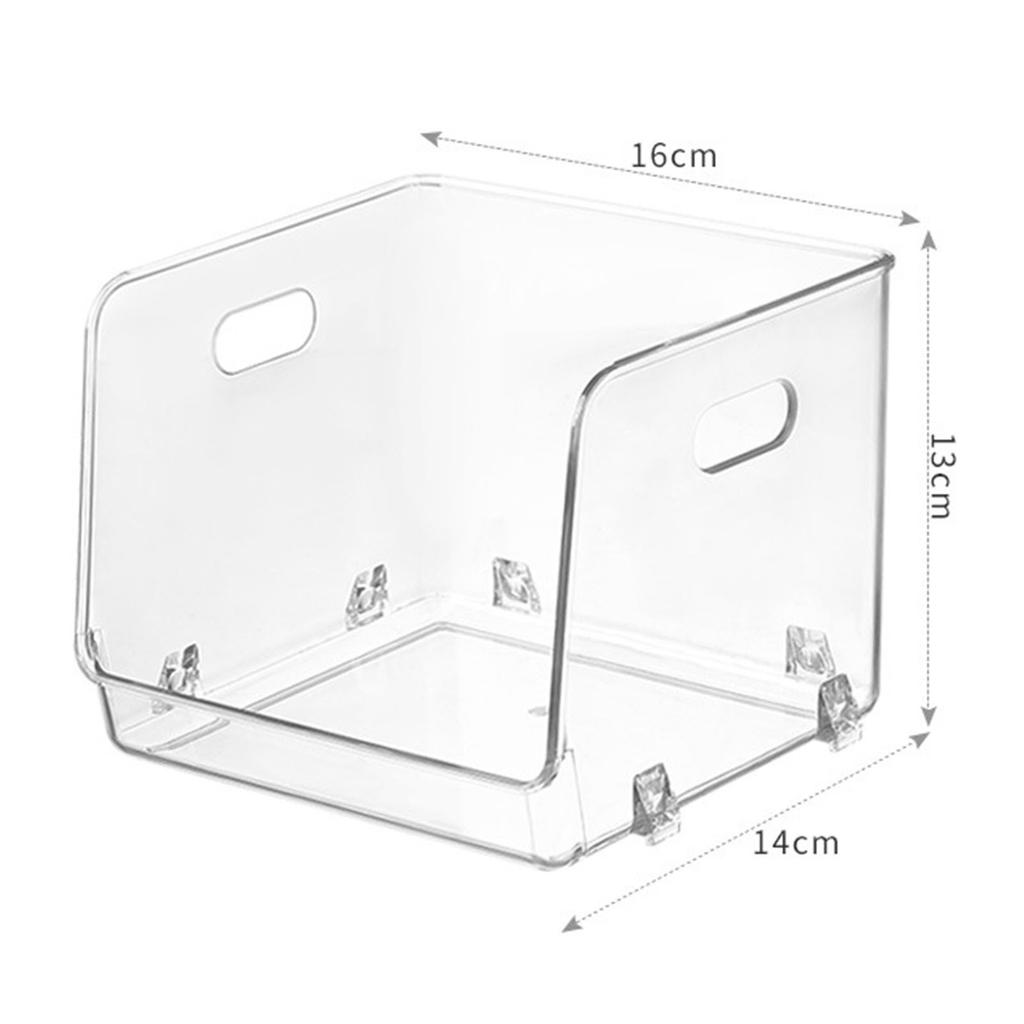 Boîte de rangement de bureau en acrylique transparent et empilable pour maquillage