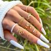 9Pcs/Set Vintage Gold Color Love Heart Butterfly Metal Rings Set for Women Simple  Assembly Rings Paty Jewelry Gift Accessries