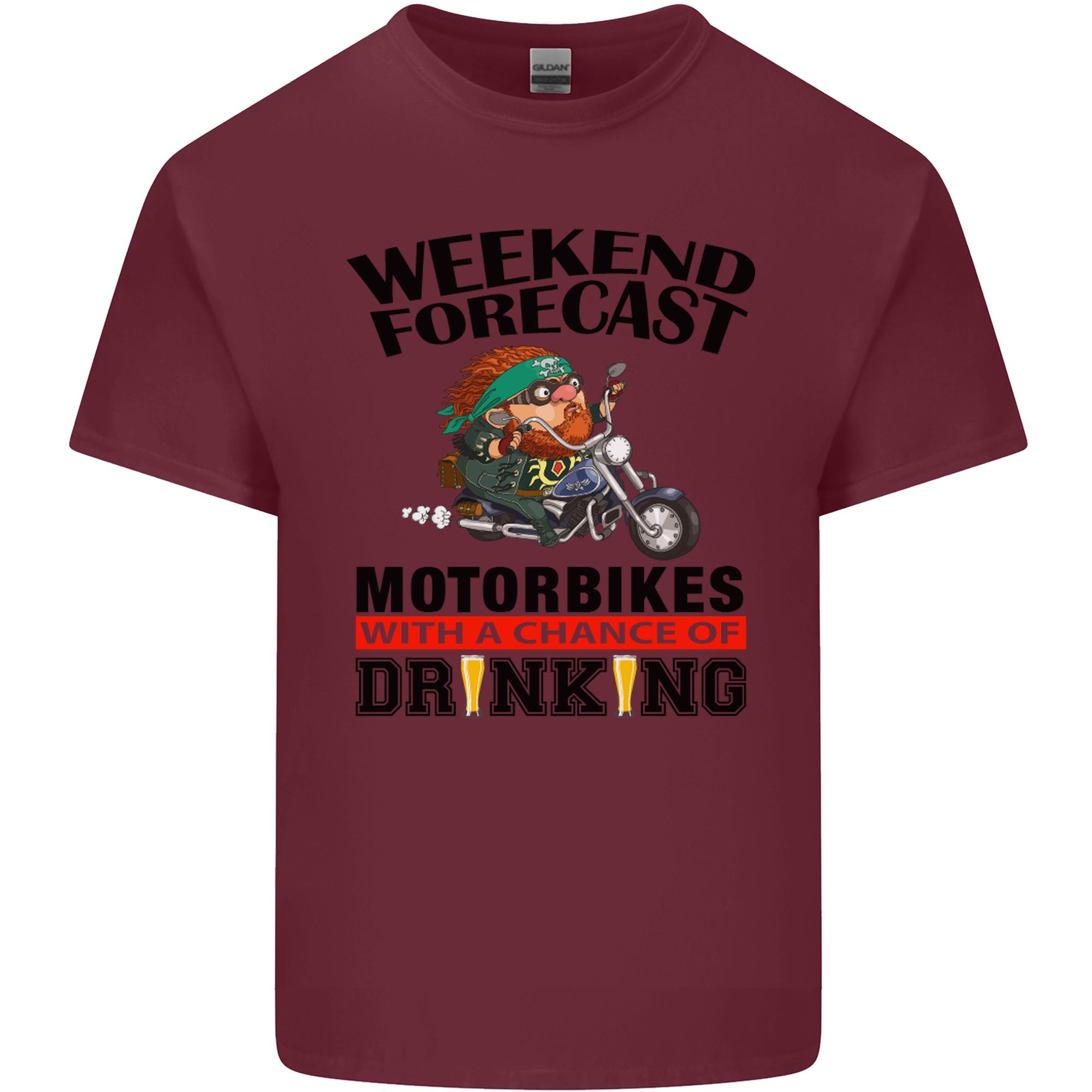 Weekend Forecast Motorbikes Unisexs Light Cotton TShirt S