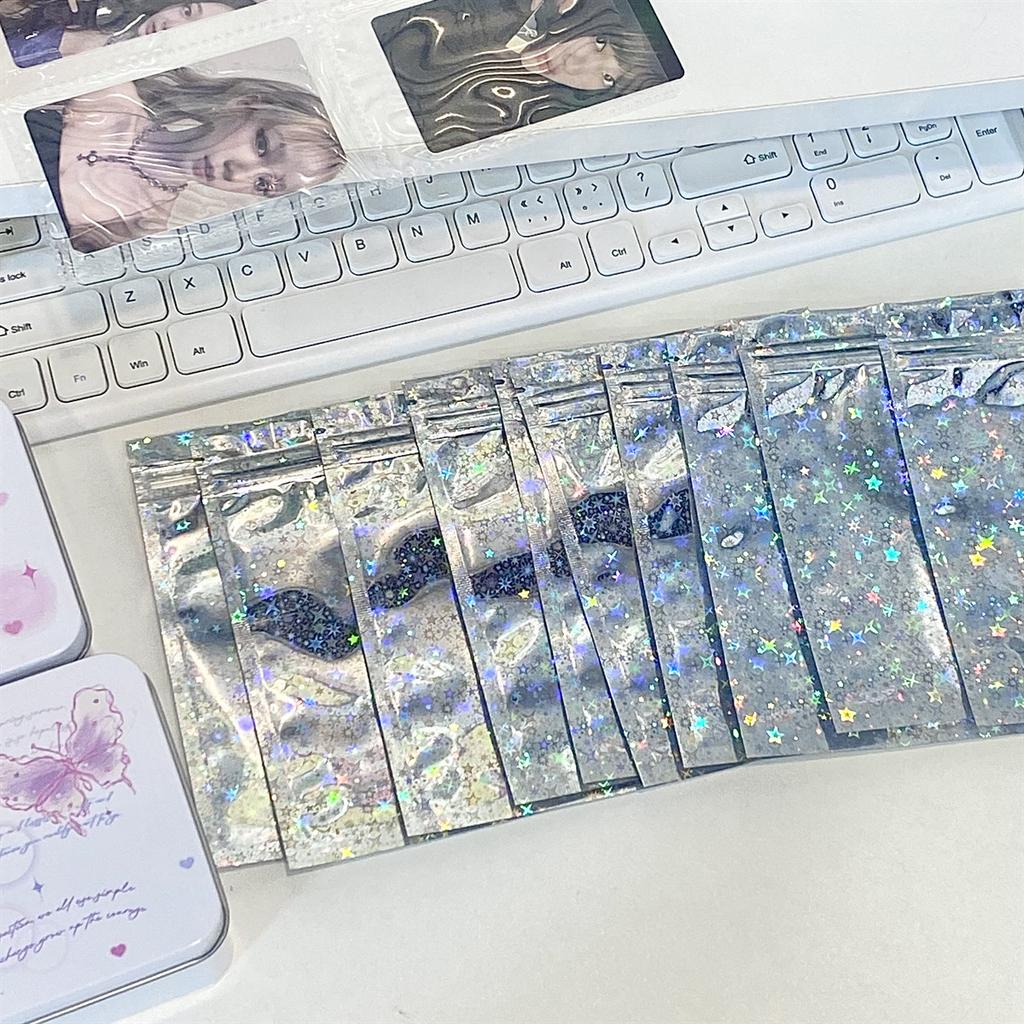 10Pcs/pack Candy Color Thickened Self-sealing Bag Transparent Ziplock Bag Gift Packaging Sealed Bag