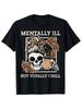Unisex Retro Distressed Party Tee, Vintage Pumpkin Skull Printed T-Shirt, Halloween Cosplay Gift