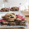 3pcs Anime Teddy Bear Bedding Set - Includes One Quilt Cover and Two Pillowcases (No Core) - Polyester Fabric - Perfect for Bedroom and Gues