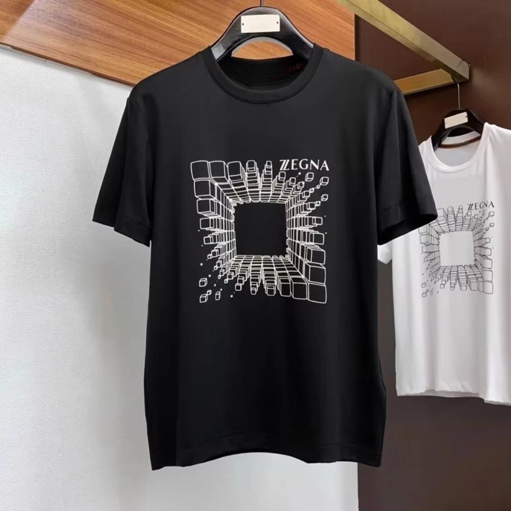 Summer Trend Men's and Women's Pure Cotton T-shirt Crew Neck Design Clear Printing Simple and Versatile Top