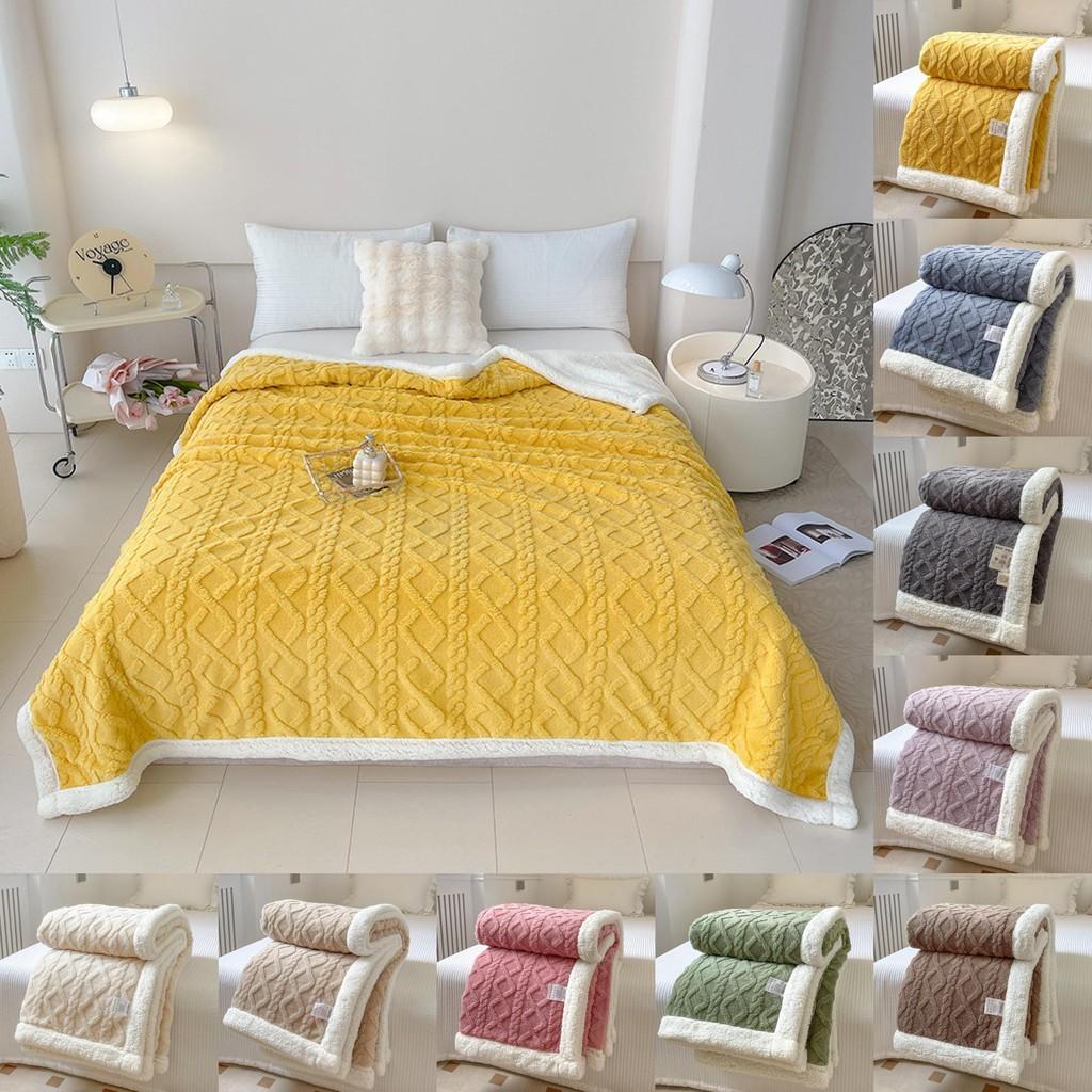 Thickened Winter Blanket Double Sided Fluff Plush Double Layer 3d Bed Sofa Warm