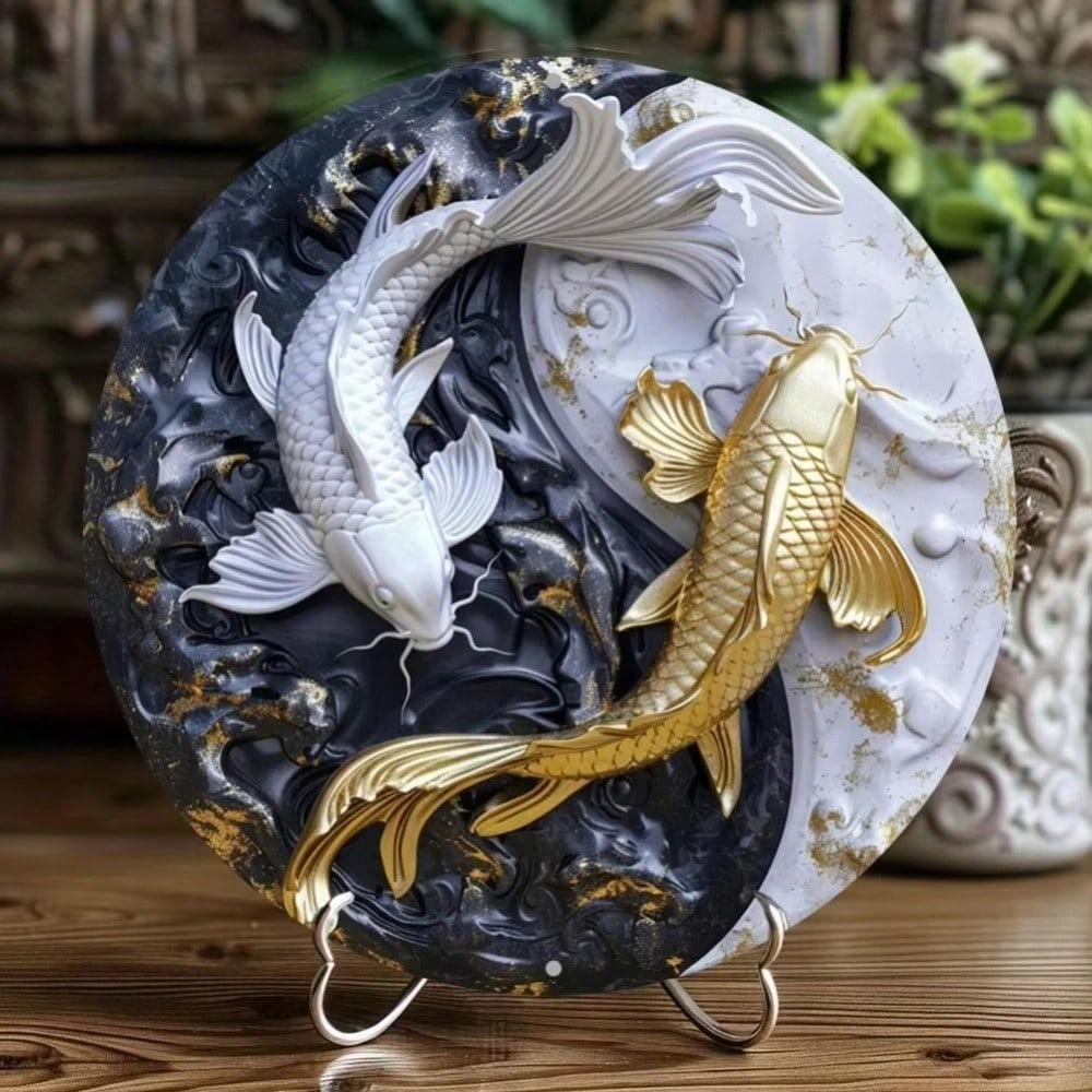 Metal Wall Art Carp Painting Living Room Decor Modern Home Gift