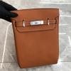 Borsa a tracolla larga intrecciata per petto in pelle di mucca Togo, zaino diagonale semplice e alla moda, strato superiore