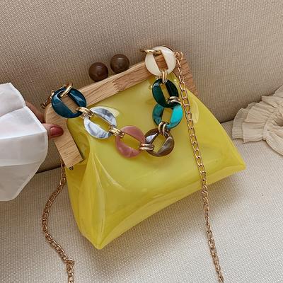 Transparente PVC-Umhängetasche, neue bunte Ringgriffe für Damen, exquisite Schlossschnalle, Handtasche, Trend, personalisierte Jelly Bags