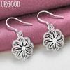 925 Sterling Silver Wedding Jewelry Flower Pendant Earrings