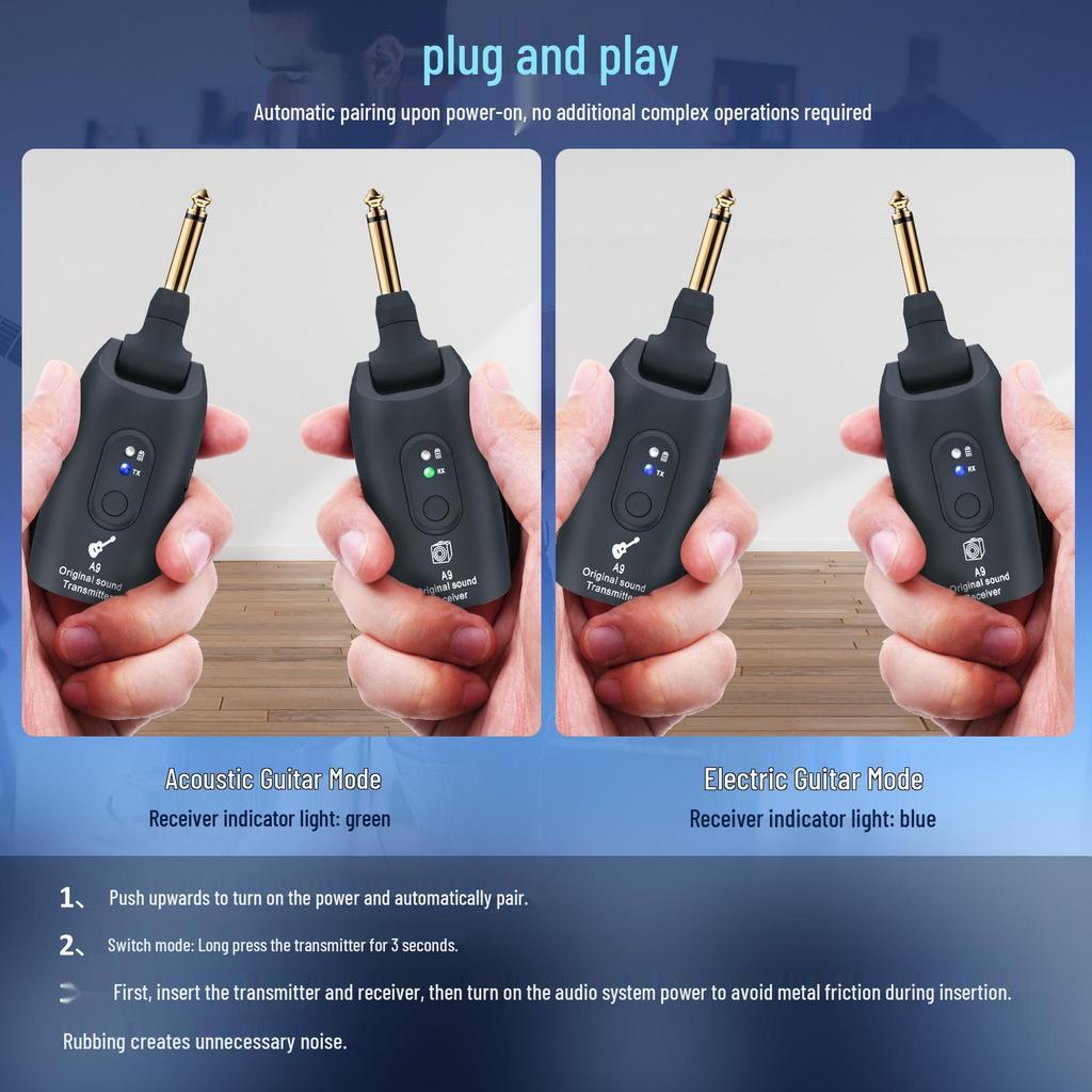 Kruiser A9 Wireless Audio Transceiver for Guitars, Electric Wind Instruments, and Bass Pickups