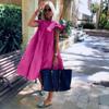 Summers  Women'S Retro Loose 3xl Casual Round Neck Short Sleeve One-Piece Dresses