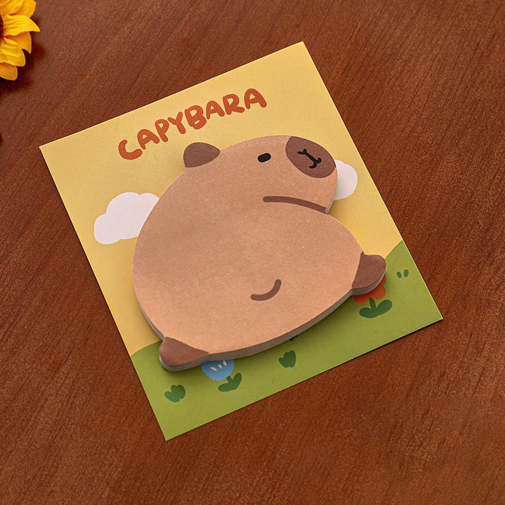 4PCS Creative Capybara Sticky Notes Kawaii Memo Pads Bookmark Stickers Office Study Supplies