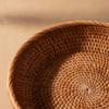 Handwoven Rattan Storage Basket Handmade Round Open Rustic for