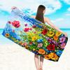 Contemporary Floral Oil Painting Beach Towel, Large Quick Dry for Yoga Swimming Running