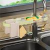 Stable Sink Sponge Shelf Functional Water Tap Sponge Storage Organizer Practical Kitchen Dishes Organizer Rack