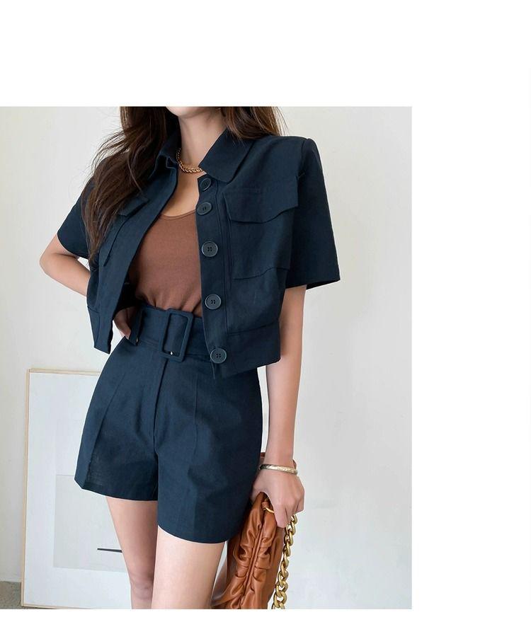 Women's Summer 2026 Chic Two-Piece Set: Petite Professional Workwear Shorts & Suit