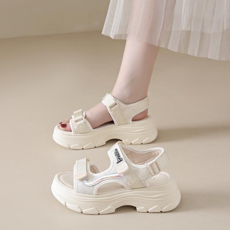 

Модные женские спортивные сандалии CRLAYDK Комфортные сандалии на платформе Женские туфли с регулируемым ремешком Открытый носок Повседневные сандалии для ходьбы Пляжные нарядные шлепанцы 40