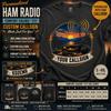 Personalized Ham Radio Operator T-Shirt, Custom Callsign Amateur Radio Gift for Men, Vintage Sunset Outdoor Design Tee