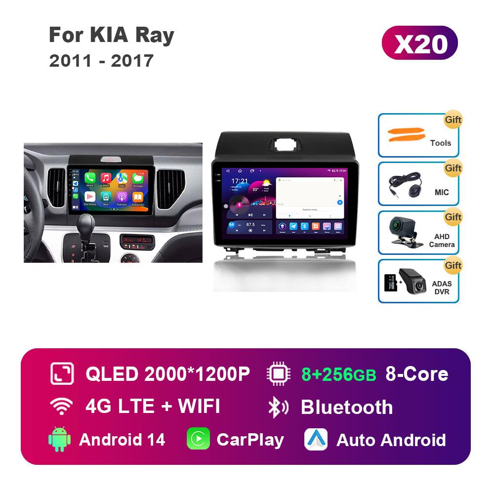 Android 14 for KIA Ray 2011 - 2017 GPS Navi Bluetooth Car Radio Video Multimedia Player WiFi HD Screen 4G DSP Stereo Auto Tools