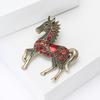 Broches Cheval Classiques en Strass Pour Femmes Épingles de Revers Animal Polyvalentes Bijoux Corsage Vêtements Accessoires Cadeaux de Nouvel An