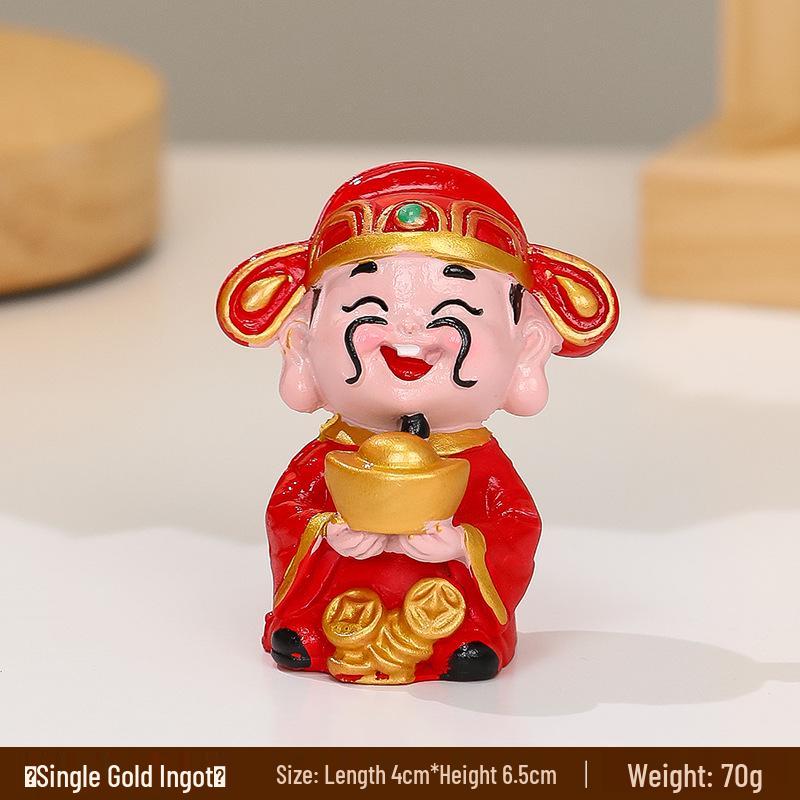 Chinese God of Wealth Figurine for Desktop Decoration - Cute Cultural Gift for Office or Shrine
